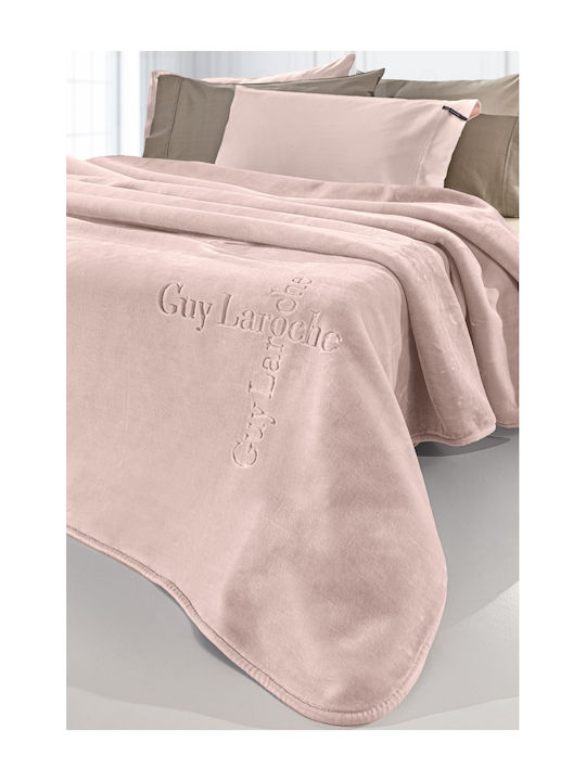 Guy Laroche Velvet Blanket Single 160x220cm Pink