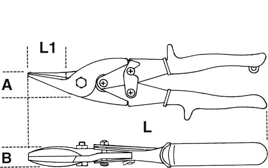 Beta 1122 Ψαλίδι Λαμαρίνας Ίσιο Μήκους 250mm