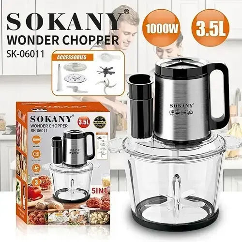 Sokany SK-06011 Πολυμίξερ 1000W με Κάδο 3.5lt Ασημί