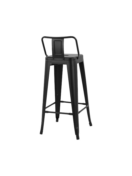Metallic Outdoor Bar Stool Melita Black 43x43x95cm