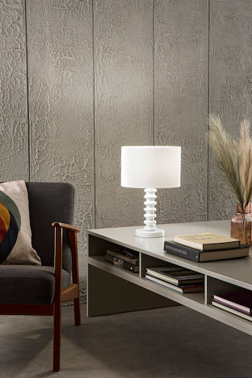 Fan Europe Metal Table Lamp with White Shade and Base