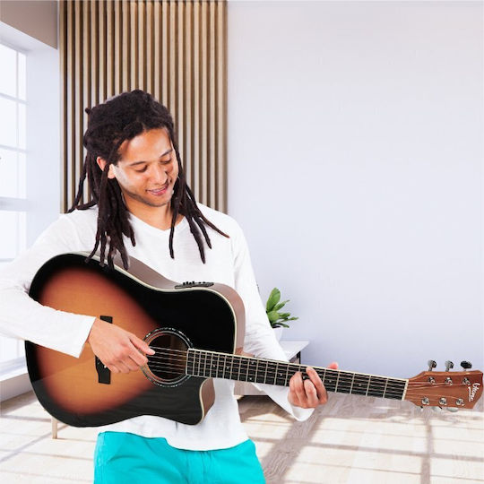 V-tone Semi-Acoustic Guitar Cutaway Sunburst