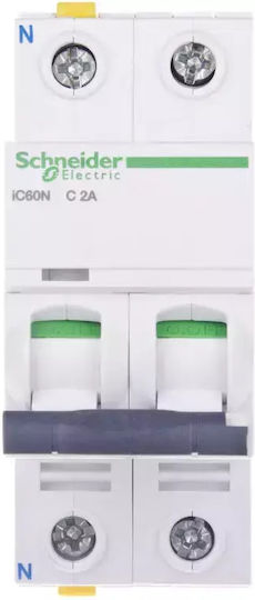 Schneider Electric Siguranță automată 2A Monopolară AC/DC A9F04602