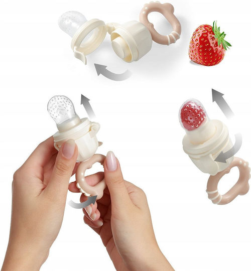 Babyono Babyono Futtermittel Beiges Dino aus Silikon für 6+ Monate