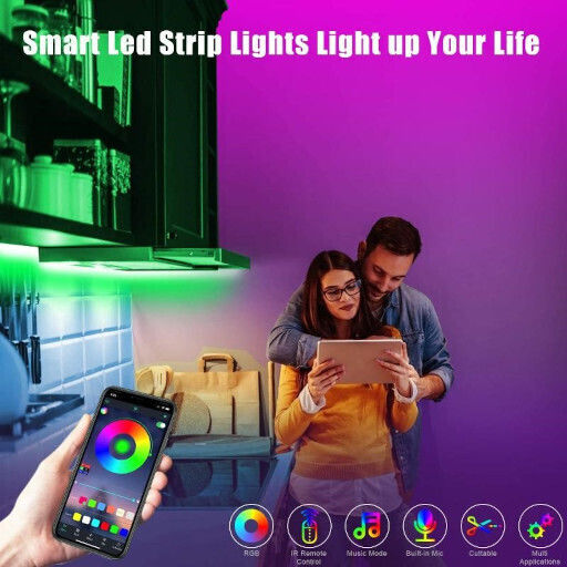 Smart LED-Streifen USB 5V RGB Licht 5m Typ SMD5050 mit Netzteil