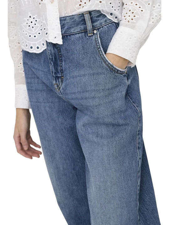 Women's Jean Trousers in Carrot Fit Medium Blue Denim