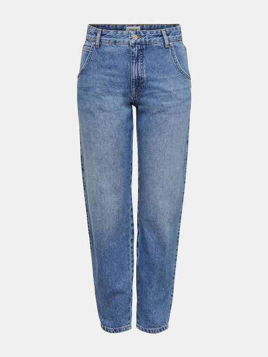Women's Jean Trousers in Carrot Fit Medium Blue Denim