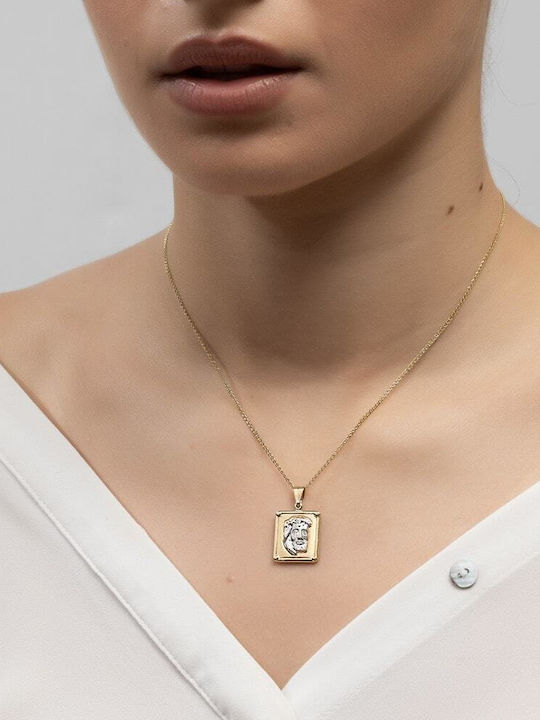 Eforo Pendant Kids Talisman Double Sided Konstantinato made of Gold 14K KR11400130