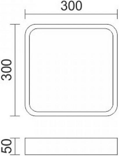 Spot Light Квадрат На открито LED Панел 21W с Топло бяло Светлина 3000К 30x30см.