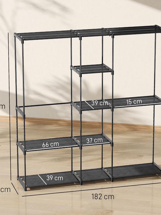 HomCom Dulap Cuier de podea Neagră 182x43x185cm