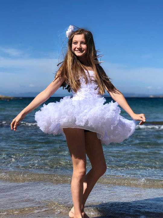 Kids Tulle Tulle White Skirt