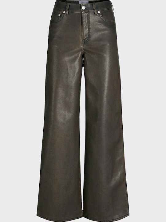 Tokyo Women's High-waisted Fabric Trousers Brown