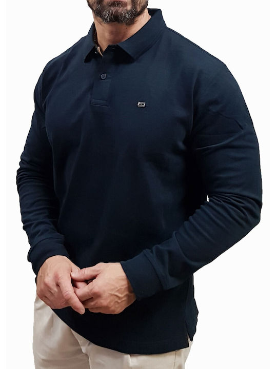 Polo Herrenbluse Kurzarm Navy Indigo