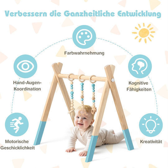 Costway Holz Baby-Spieldecken und -Gyms Aktivitätszentrum für 3+ Monate