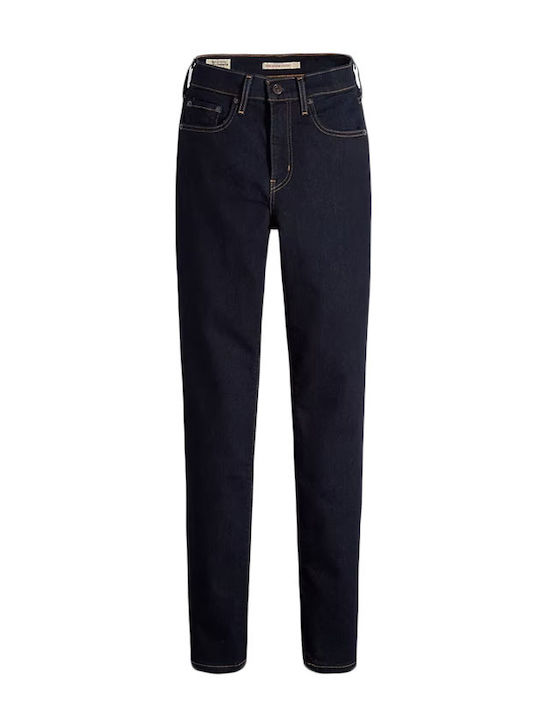 724 High Waist Women's Jean Trousers in Straight Line Dark Blue