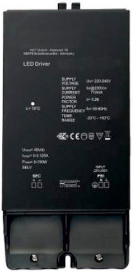 Zambelis Lights Τροφοδοτικό LED Μαγνητικής Ράγας IP20 Ισχύος 150W με Τάση Εξόδου 48V