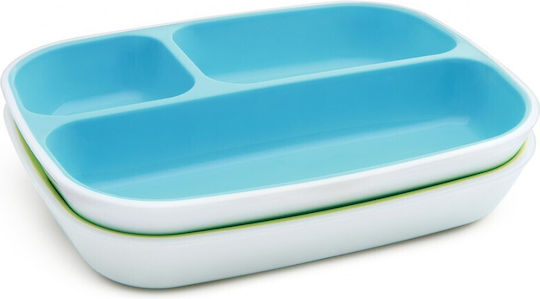 Munchkin Baby Food Plate Splash made of Plastic Multicolour Blue-Green Pastel 2pcs