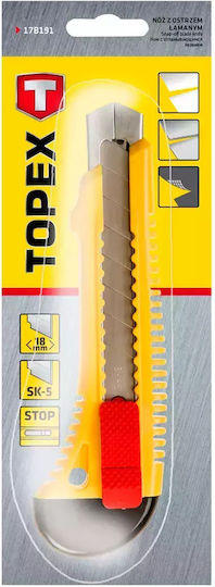 Topex Faltschneider mit Kunststoff Körper und Klingenbreite 18mm