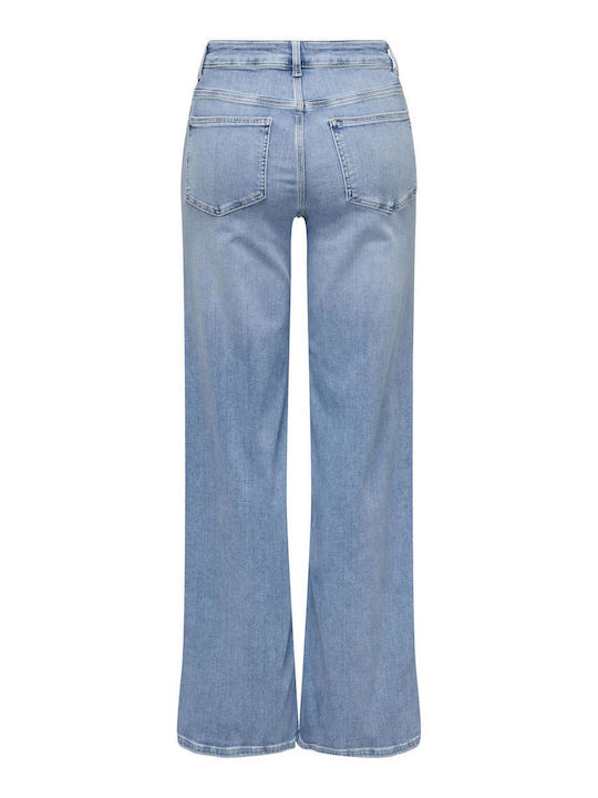Madison Women's Jean Trousers in Wide Line Light Blue Denim