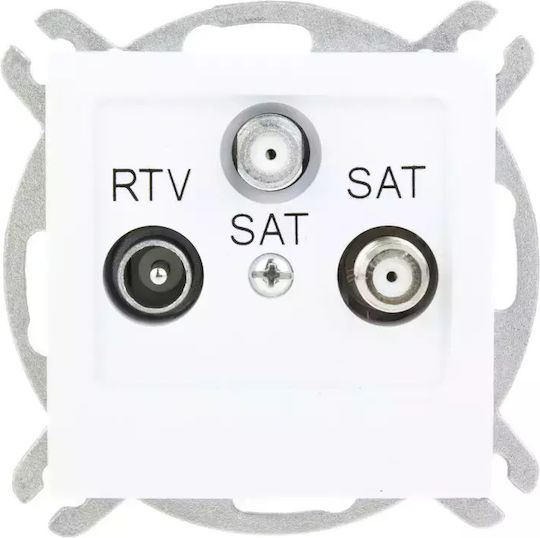 Ospel TV Antenna Socket in White color GPA-G2S m 00