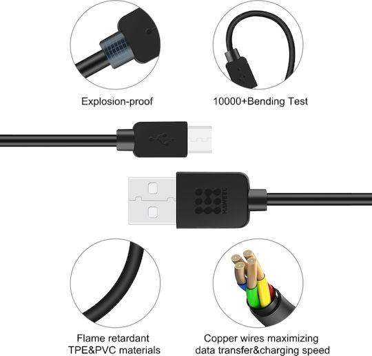 USB 2.0 Kabel USB-C männlich - USB-A Schwarz 2m (HWL1026B)