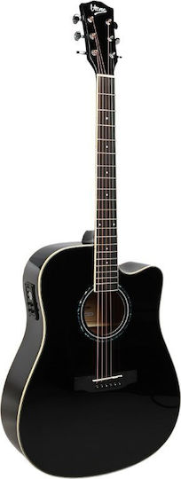 V-tone Semi-Acoustic Guitar Cutaway Black / Spruce