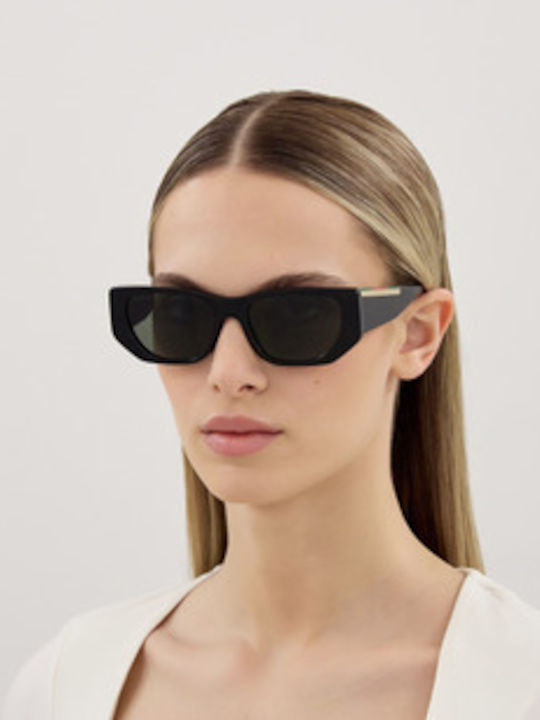 Gucci Unisex Sonnenbrillen mit Schwarzem Horn umrandetem Rahmen und Grauen Gläsern GG1959S 001