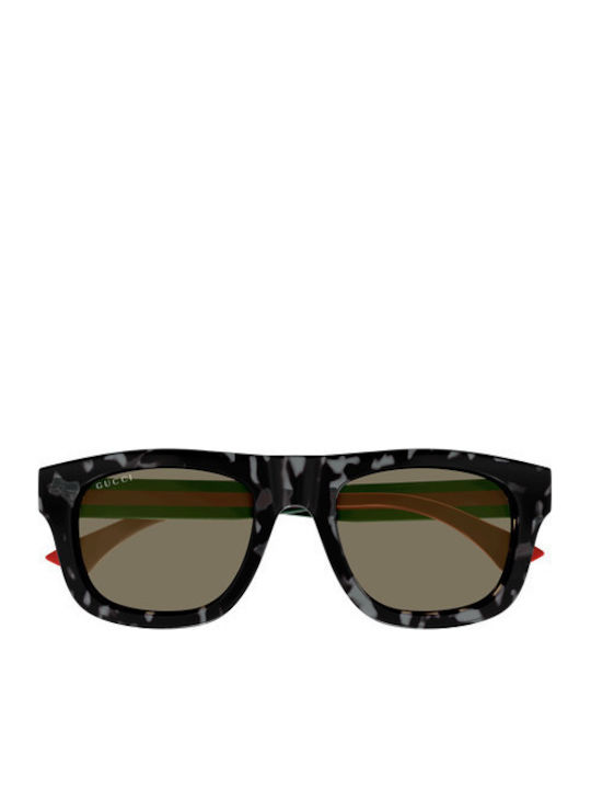 Gucci Unisex Ochelari de soare cu Maro Tortoise Cadru și Galben Lentilă