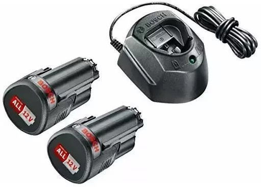 Bosch Set 2 Tool Batteries Lithium 12V Capacity 1.5Ah with Charger