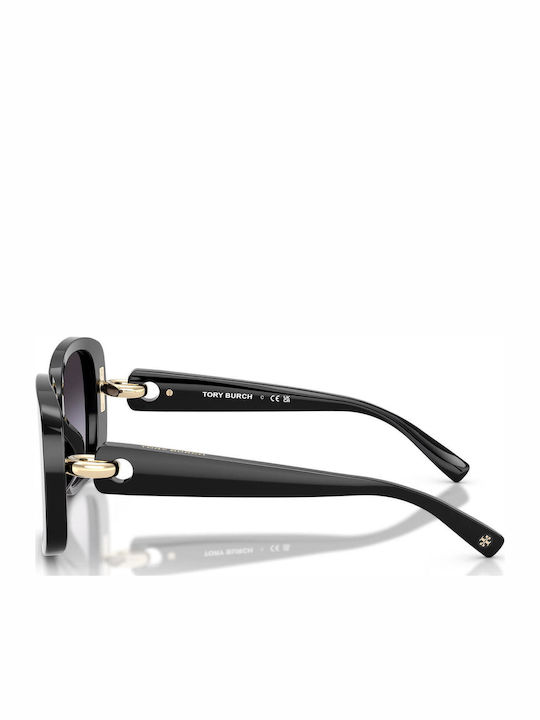 Tory Burch Damen Sonnenbrille mit Schwarz Kunststoff Gestell und Schwarz Verlaufsfarbe Linse TY7223U-17098G