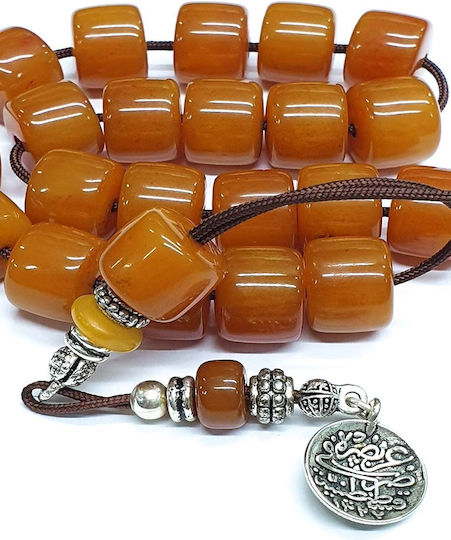 Roloi Komboloi Resin Worry Beads with 21 Beads Honey 29cm