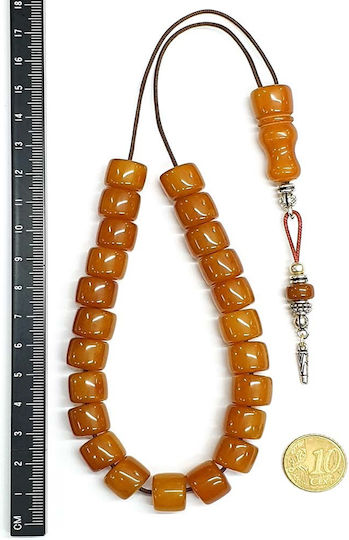 Roloi Komboloi Resin Worry Beads with 23 Beads Honey 33cm