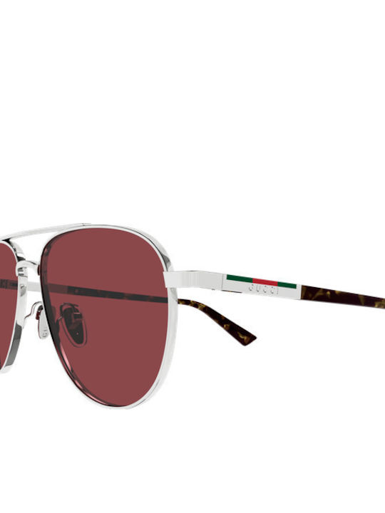 Gucci Bărbătești Ochelari de soare cu Argintiu Cadru și Roșu Oglindă Lentilă GG1962S 003