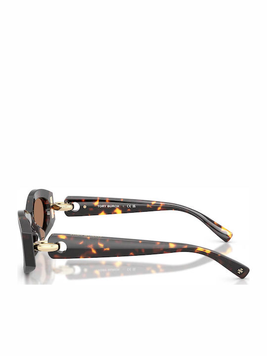 Tory Burch Damen Sonnenbrille mit Braun Schildkröte Kunststoff Gestell und Braun Linse TY7222U-198173