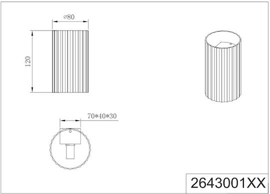 Trio Lighting Imaria Μοντέρνο Φωτιστικό Τοίχου με Ντουί G9 Γκρι 8x12εκ.