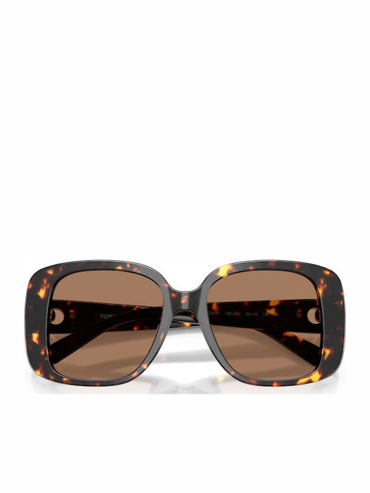 Tory Burch Damen Sonnenbrille mit Braun Schildkröte Kunststoff Gestell und Braun Linse TY7223U-198173