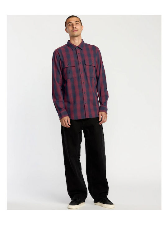 Shadowstone Langärmlig Flanell Hemd Geprüft Navy