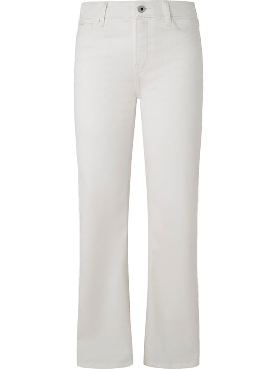 Women's Jean Trousers Flared in Slim Fit White
