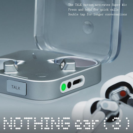 Nothing ear (3) In-ear Bluetooth Handsfree Ακουστικά με Αντοχή στον Ιδρώτα και Θήκη Φόρτισης Μαύρα