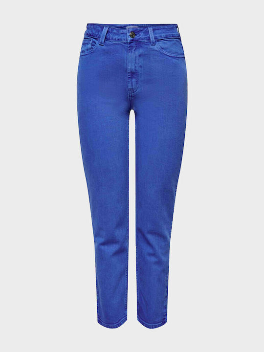 Emily High Waist Women's Jean Trousers in Slim Fit Strong Blue RoyalBlue