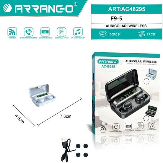 Arrango AC48295 In-ear Bluetooth Handsfree Ακουστικά με Θήκη Φόρτισης Λευκά