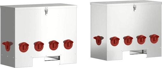 Vidaxl Ταΐστρα Κοτόπουλων 2 Pcs Ασημί 60.5 X 29 X 51 Εκ