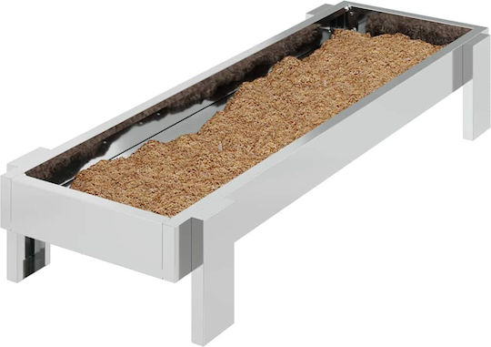 vidaXL Adăpost de hrănire pentru găini, argintiu Alimentator pentru Găini și Păsări cu Capacitate 2.35kg 80x28x13.5cm.