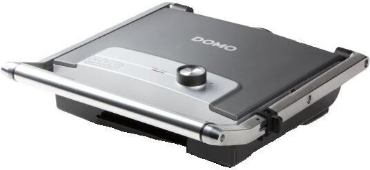 Domo Tabletop Electric Grill Ribbed Plate 2000W with Lid and Adjustable Thermostat 29.5cmx26.5cmcm