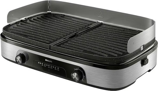 Philips 6000 Series Tabletop Electric Grill Smooth and Ribbed Plate 2000W