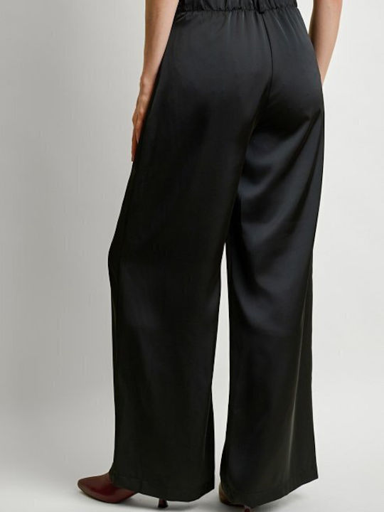 Femei Din material textil Pantaloni cu elastic cu Croială Palazzo Black
