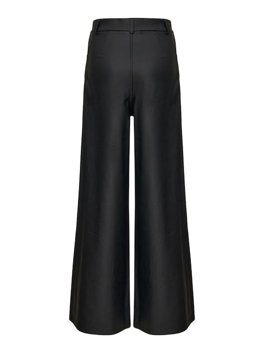 Damen Hochbund Pantaloons in Breit Bein Stil Schwarz