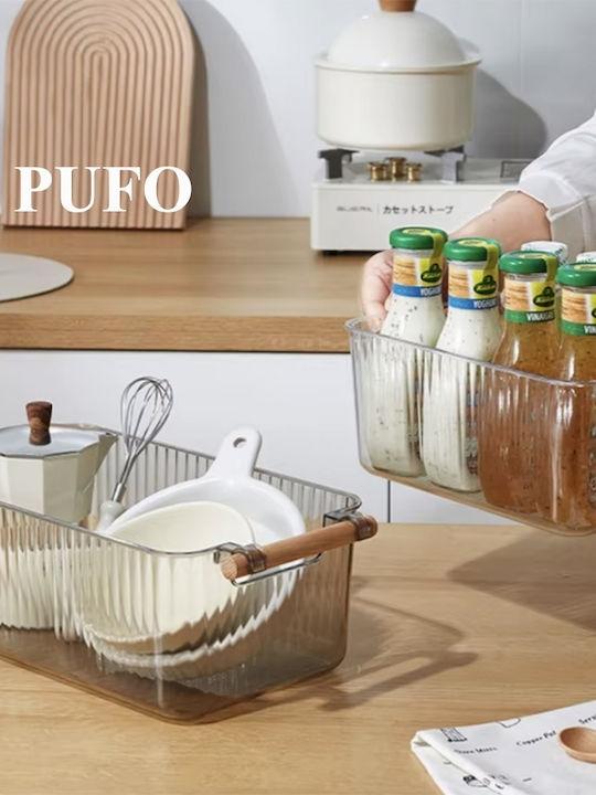 Storage Basket Plastic Transparent 38x20x13cm 1pcs
