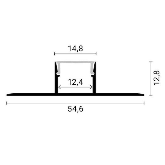 Eurospot Aluminum Drywall Profile Silver LED Strips L=2m Milky Cover Eu5147