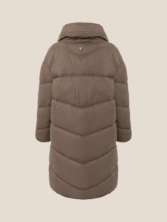 Damen Puffer Jacken für Winter Beige